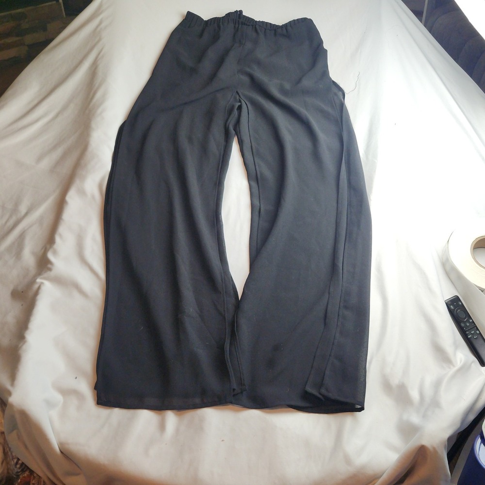 Ronni Nicole Wide Leg Trouser Pants Elastic Waist Black Women's Size Medium